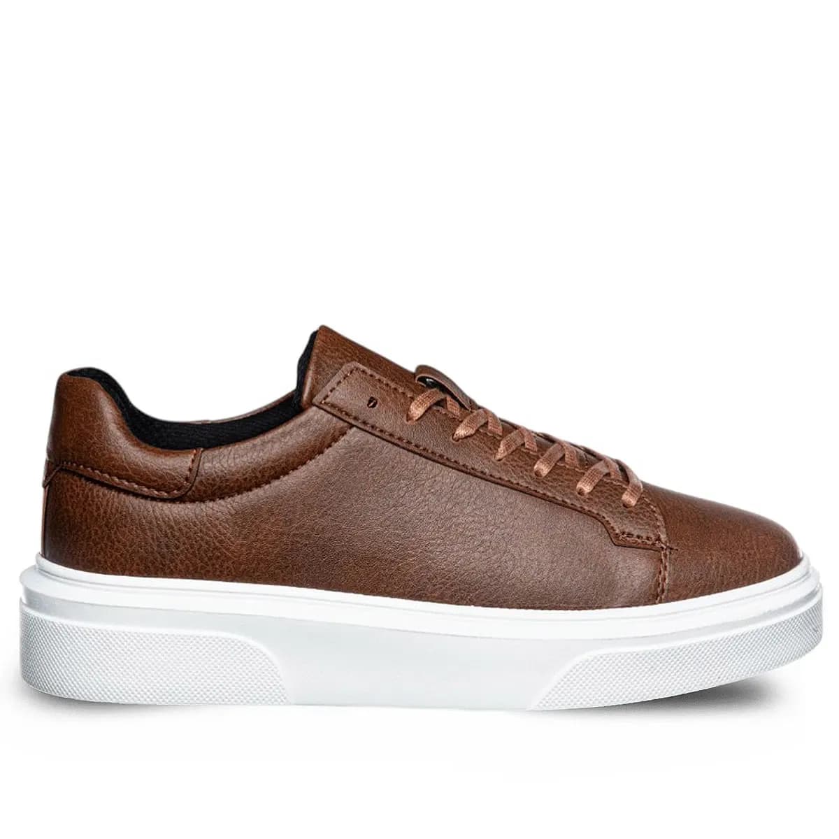 klasik gündelik deri erkek ayakkabısı - Renk: Kahverengi - Fotoğraf 1 / 3