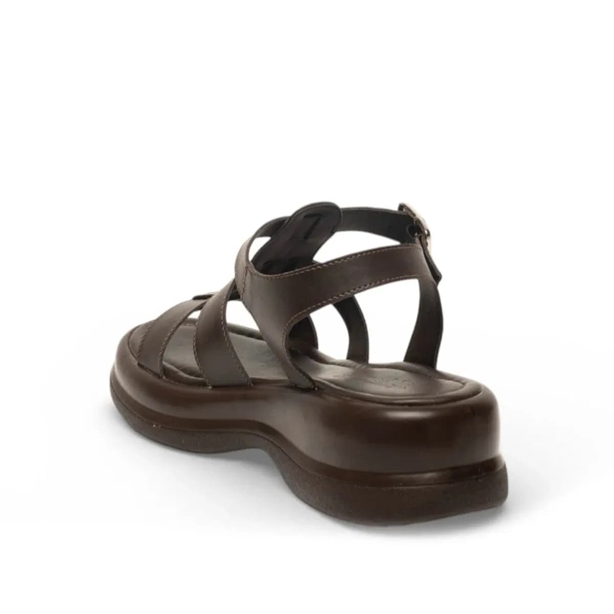 DERİ SANDALET - Renk: Ekru - Fotoğraf 3 / 3