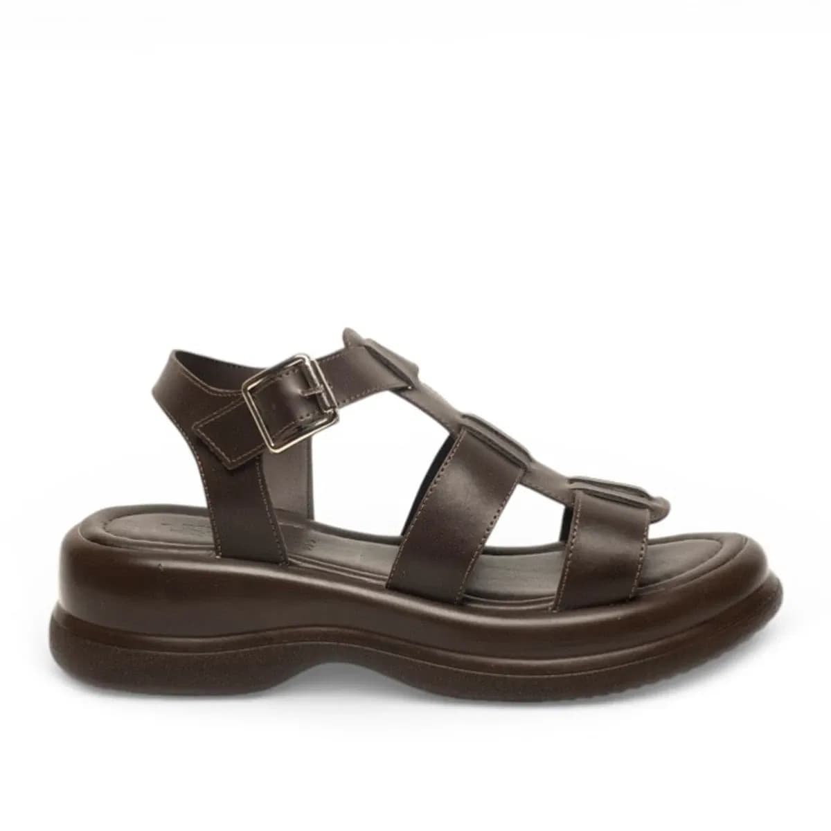 DERİ SANDALET - Renk: Ekru - Fotoğraf 1 / 3