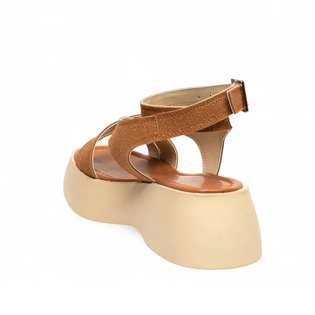saba cilt sandalet - Renk: Kahverengi - Fotoğraf 3 / 3