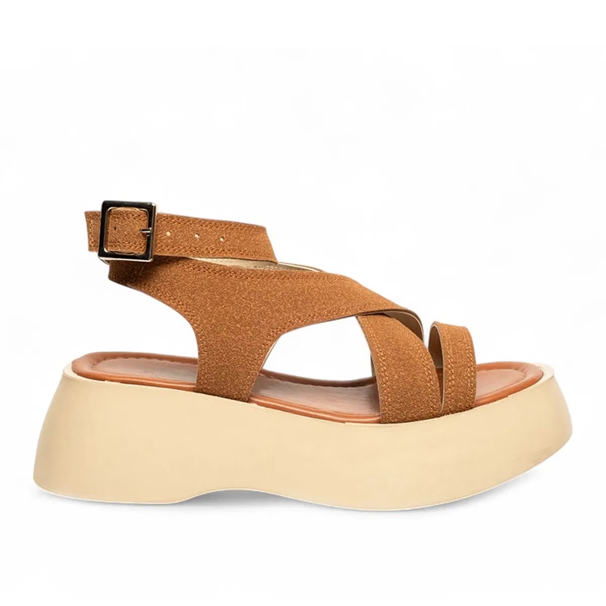 saba cilt sandalet - Renk: Kahverengi - Fotoğraf 1 / 3